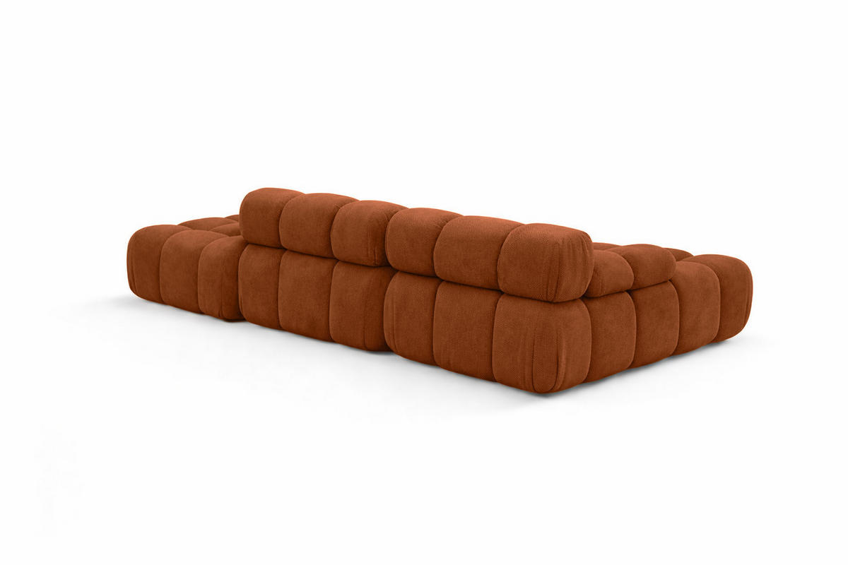 ECKSOFA L-Form Modular Mit Hocker, Veloursstoff Salvador, Braun, Rechts, Selia - Braun, Holz (285/160cm) - Kaiser Möbel