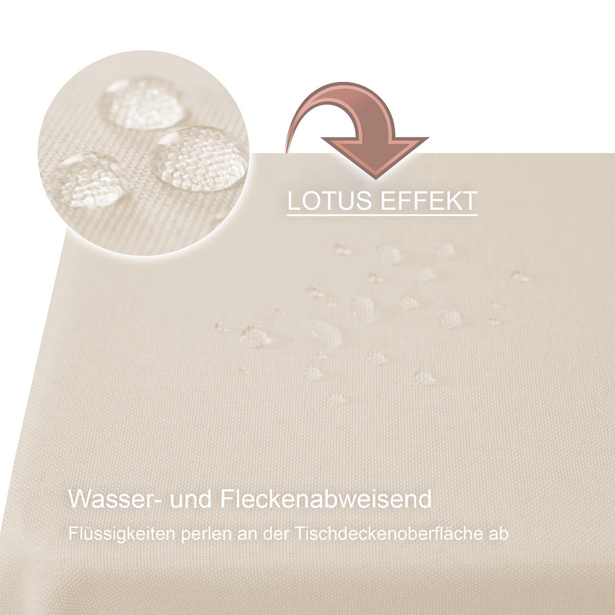 TISCHDECKE Leinenoptik 110x110 cm eckig Champagner - Champagner, Kunststoff (110/110cm) - TiborTex