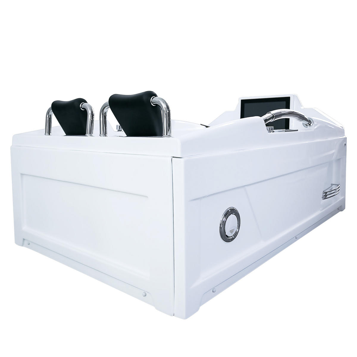 WHIRLPOOL Pool Badewanne Wanne mit TV T18L 188x120cm - Weiß, Glas/Kunststoff (120/86/188cm) - AcquaVapore by Sandra Jentho