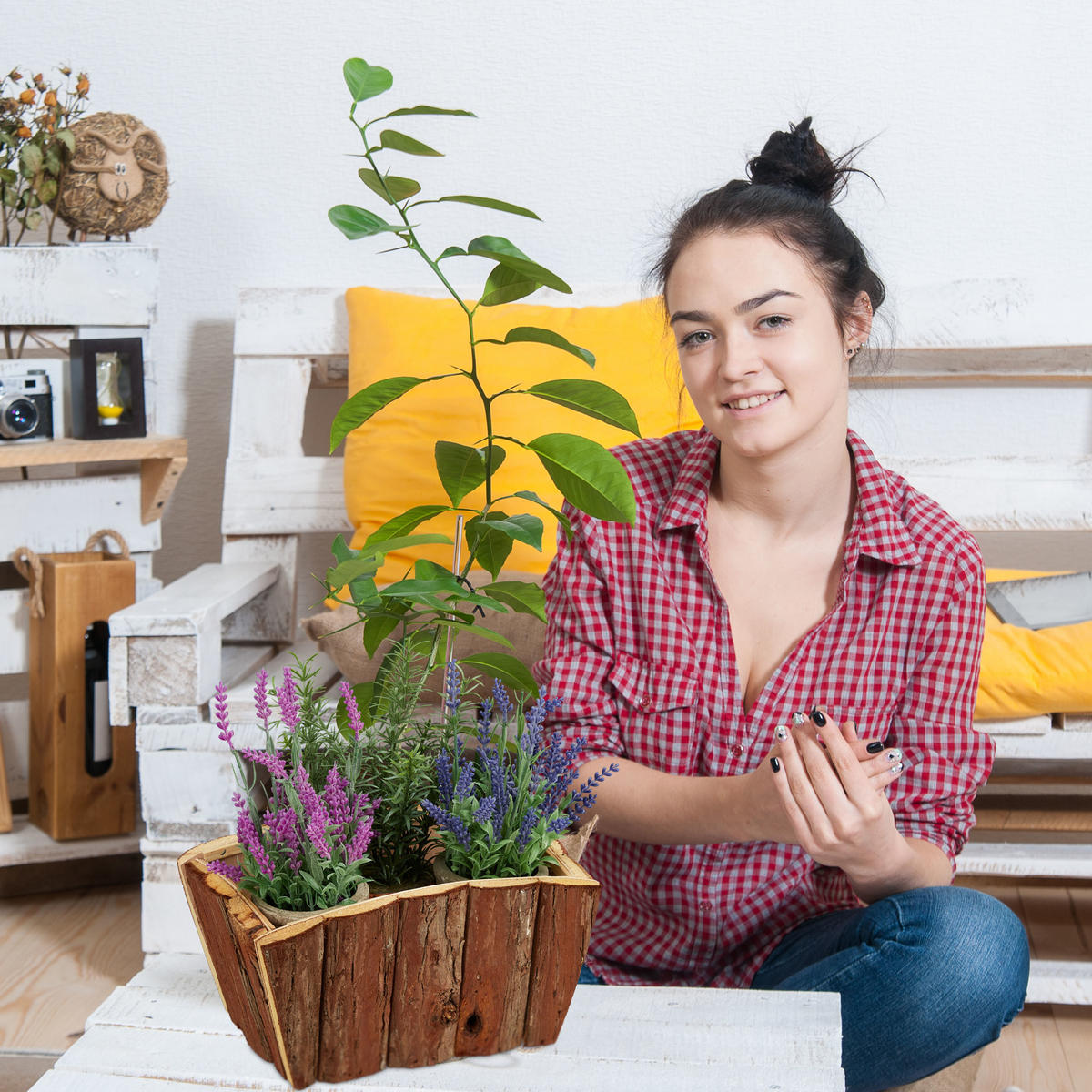 3xHOLZBLUMENKASTEN - Braun, Holz (32/15/23cm) - Relaxdays