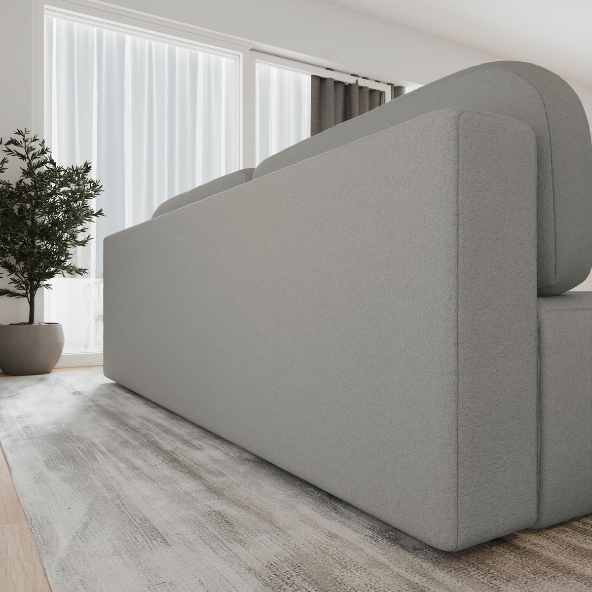 SCHLAFSOFA - Fluffy - Hellgrau (Anthology 15) - Hellgrau, Holz (210/88/104cm) - Möblo