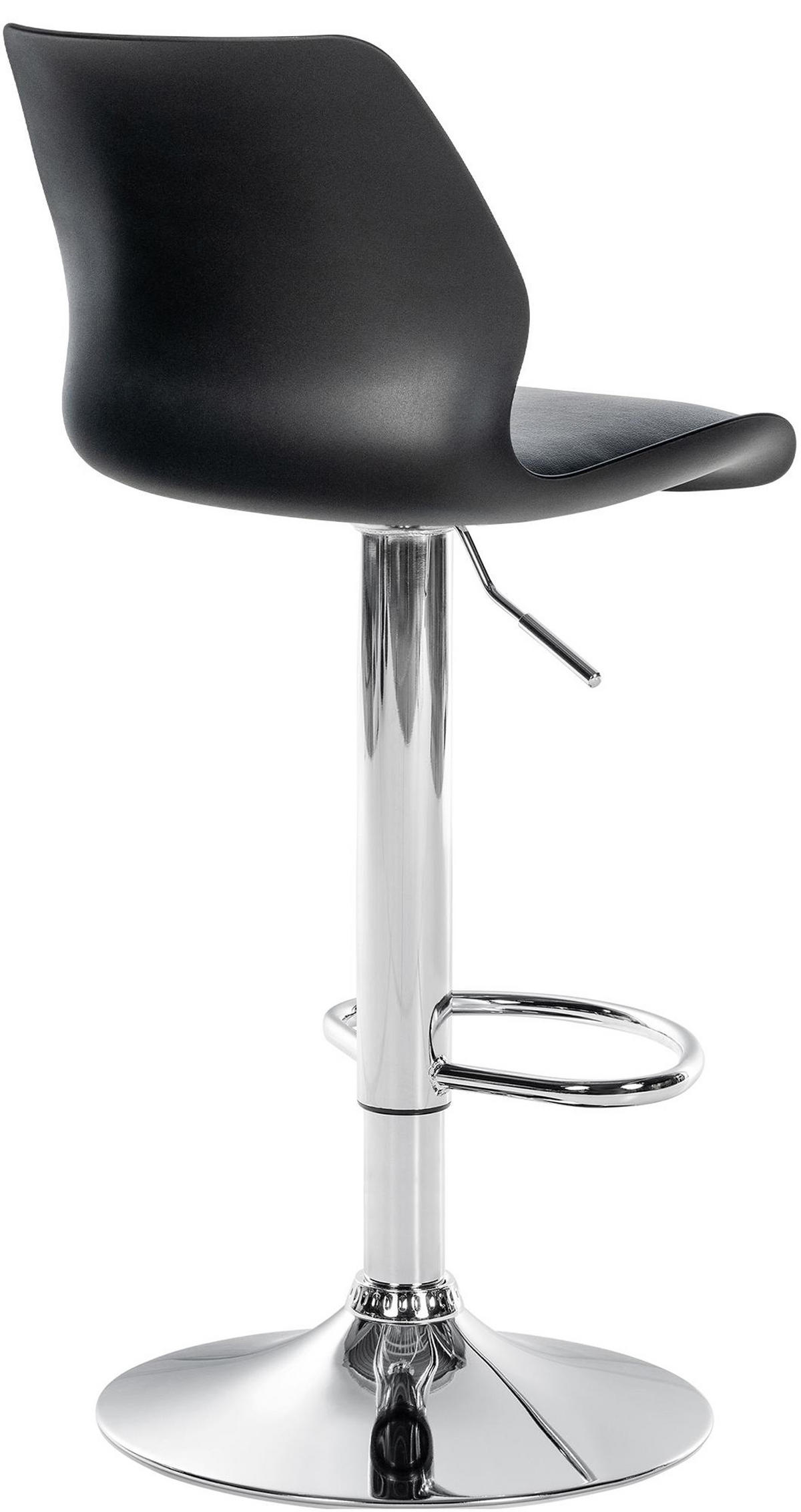 BARHOCKER Gilian Kunststoff schwarz - Chromfarben/Schwarz, Kunststoff/Metall (39/102/42cm) - TPFLiving