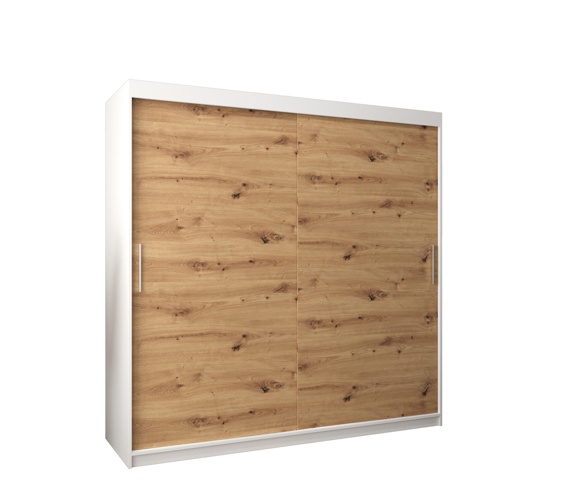 SCHWEBETÜRENSCHRANK 200/200/62 2-türig - Silberfarben/Eiche Artisan, Holz/Kunststoff (200/200/62cm) - Abiks Möbel