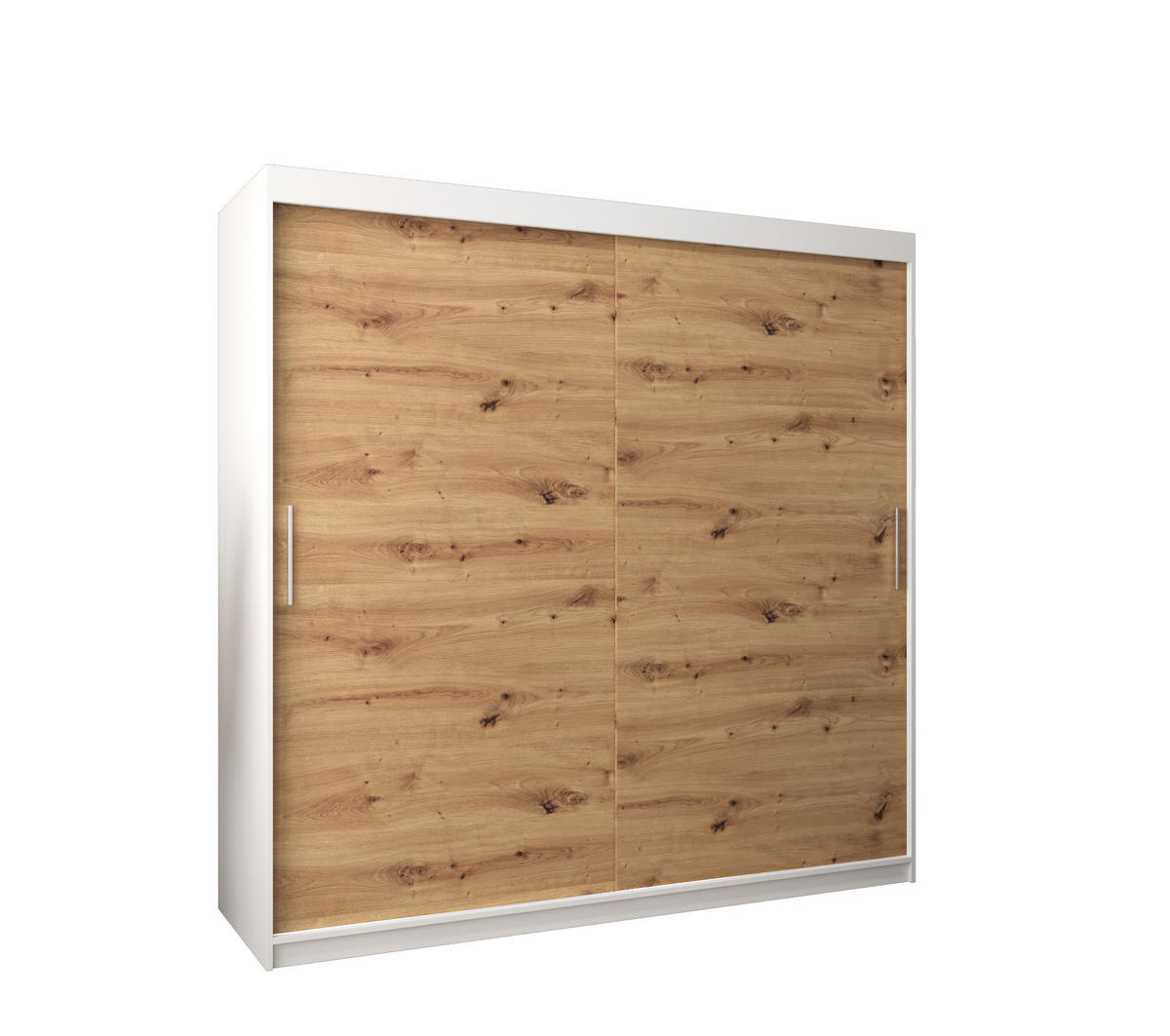 SCHWEBETÜRENSCHRANK 200/200/62 2-türig - Silberfarben/Eiche Artisan, Holz/Kunststoff (200/200/62cm) - Abiks Möbel