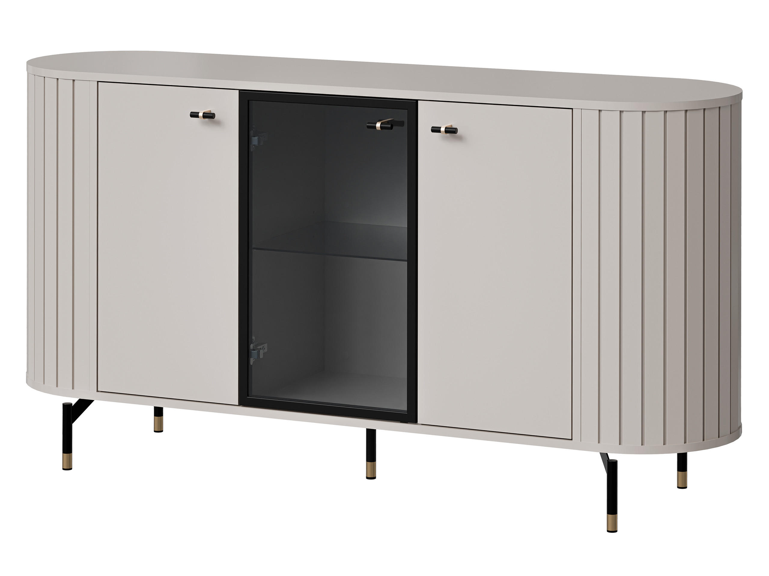 KOMMODE Zante 150 2D1W 03 - Kaschmir/Goldfarben, Holzwerkstoff/Metall (151/81/40cm) - MIRJAN24