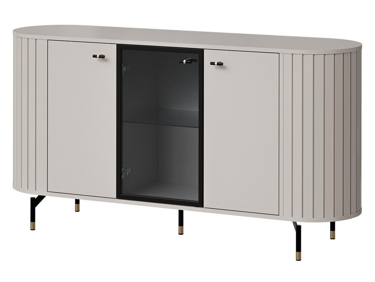 KOMMODE Zante 150 2D1W 03 - Kaschmir/Goldfarben, Holzwerkstoff/Metall (151/81/40cm) - MIRJAN24