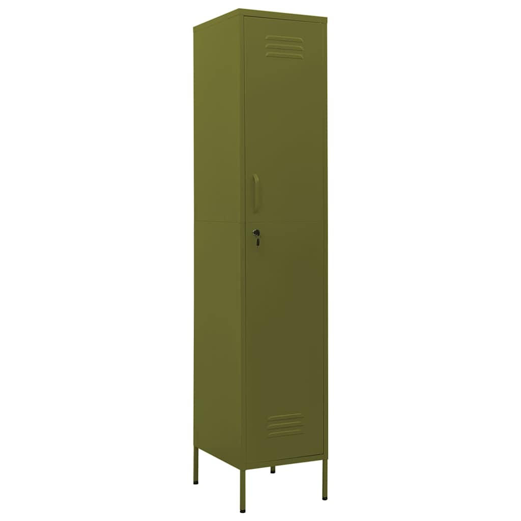 SCHLIESSFACHSCHRANK Olivgrün 35/46/180 Cm Stahl - Grün, Metall (46/180/35cm) - vidaXL