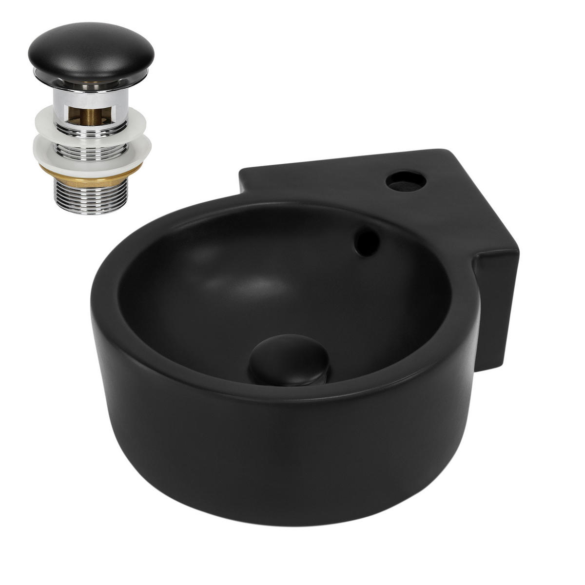 WASCHBECKEN - Schwarz, Keramik (36/13/36cm) - ML-DESIGN