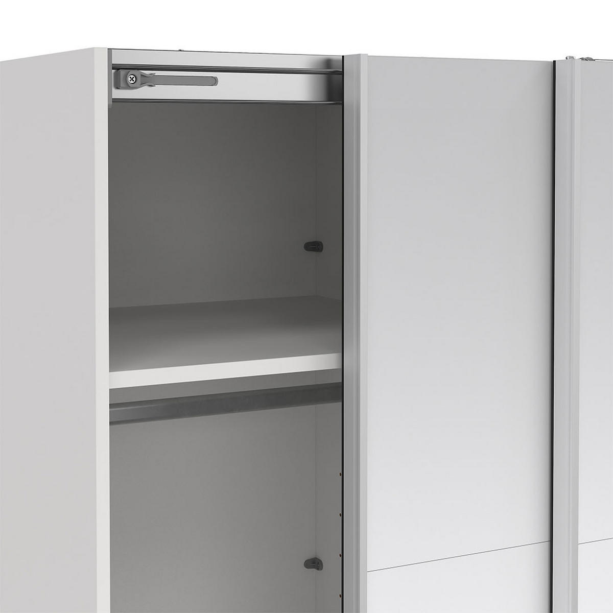 SCHIEBETÜRENSCHRANK, Catania, Weiß, Holzwerkstoff, 119 x 67 x 221 cm - Weiß, Holzwerkstoff (119/221/67cm) - ebuy24