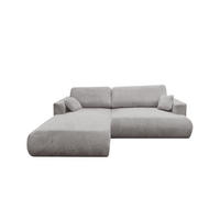 ECKSOFA Luna L links Hellgrau aus Cord - Hellgrau, Textil (271/195cm) - KS Home Concept