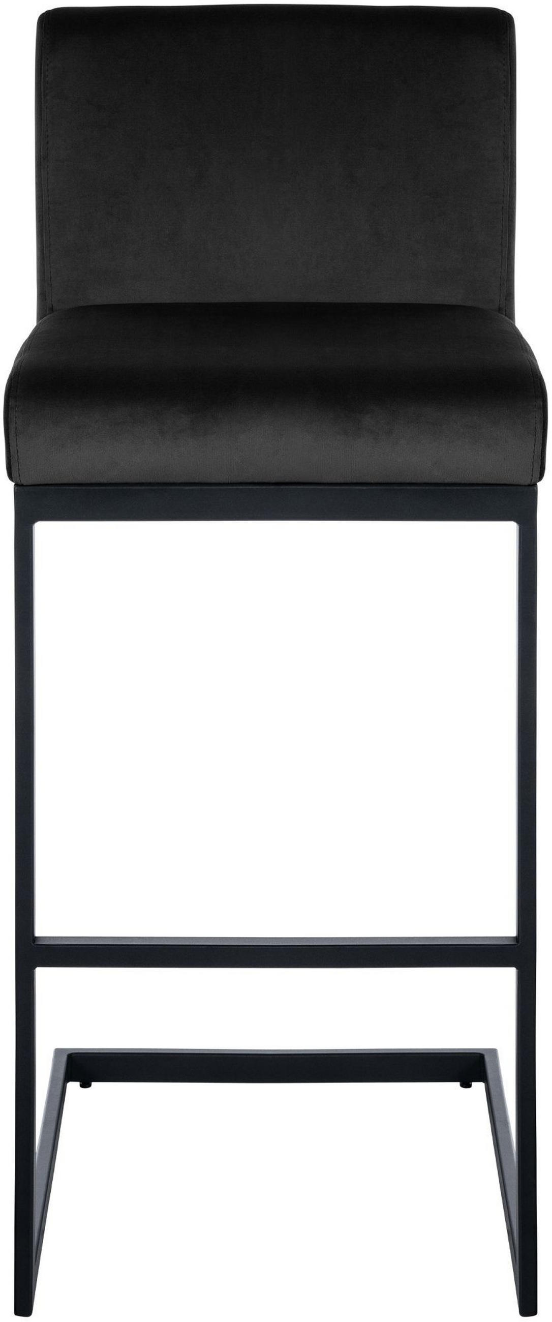 BARHOCKER Hopewell Samt 104x43x53 cm schwarz - Schwarz, Textil (43/104/53cm) - furnicato