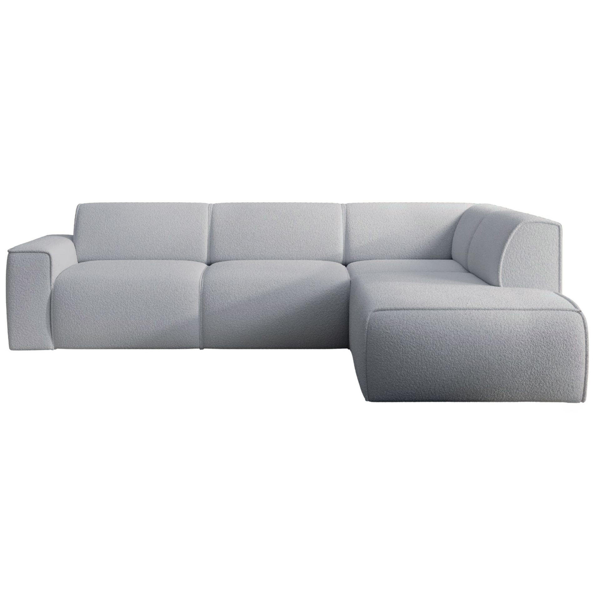ECKSOFA Bouvi Hellgrau rechts - Hellgrau/Schwarz, Kunststoff/Textil (220/292cm) - Selsey