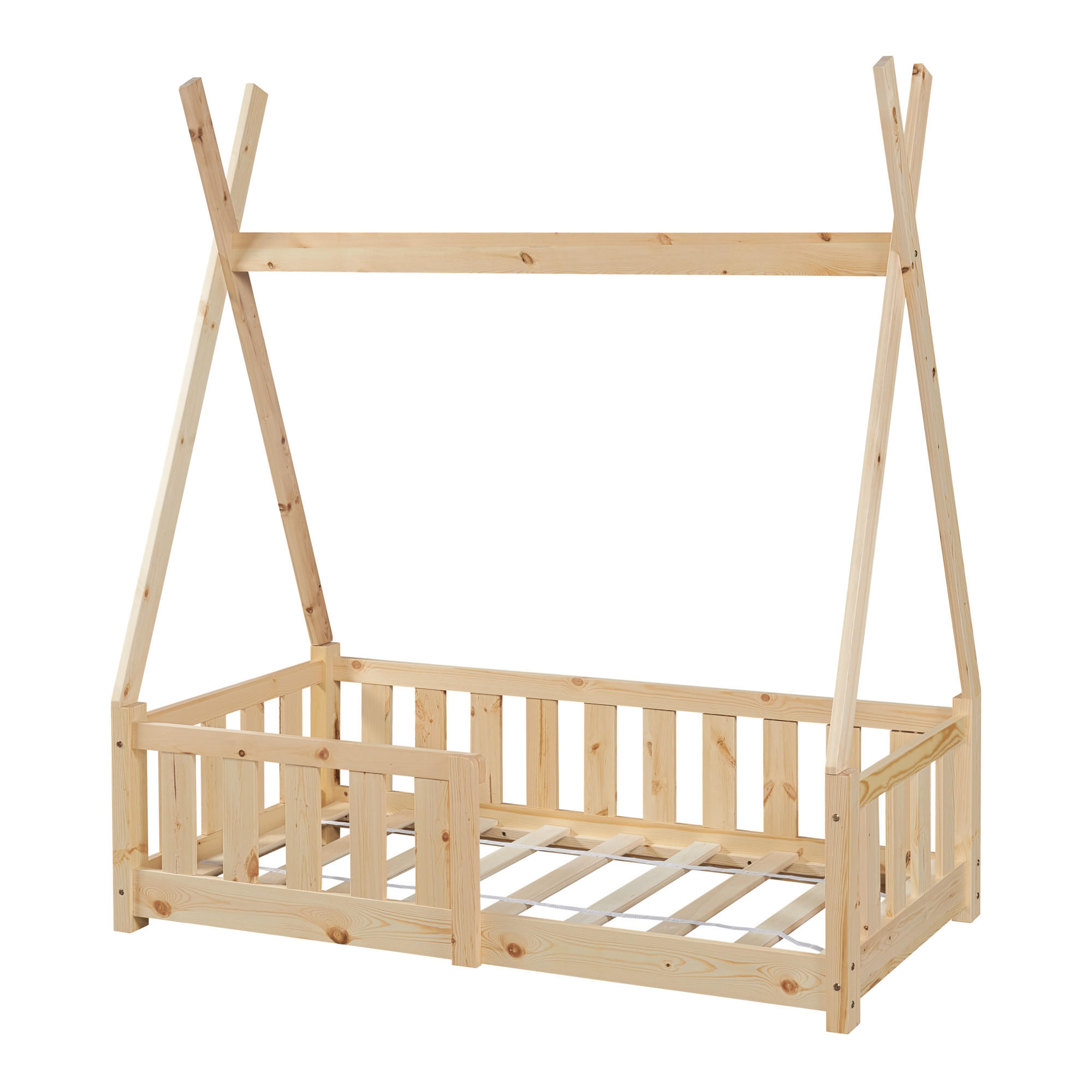KINDERBETT Helsingborg - Naturfarben, Holz (70/140cm) - [en.casa]