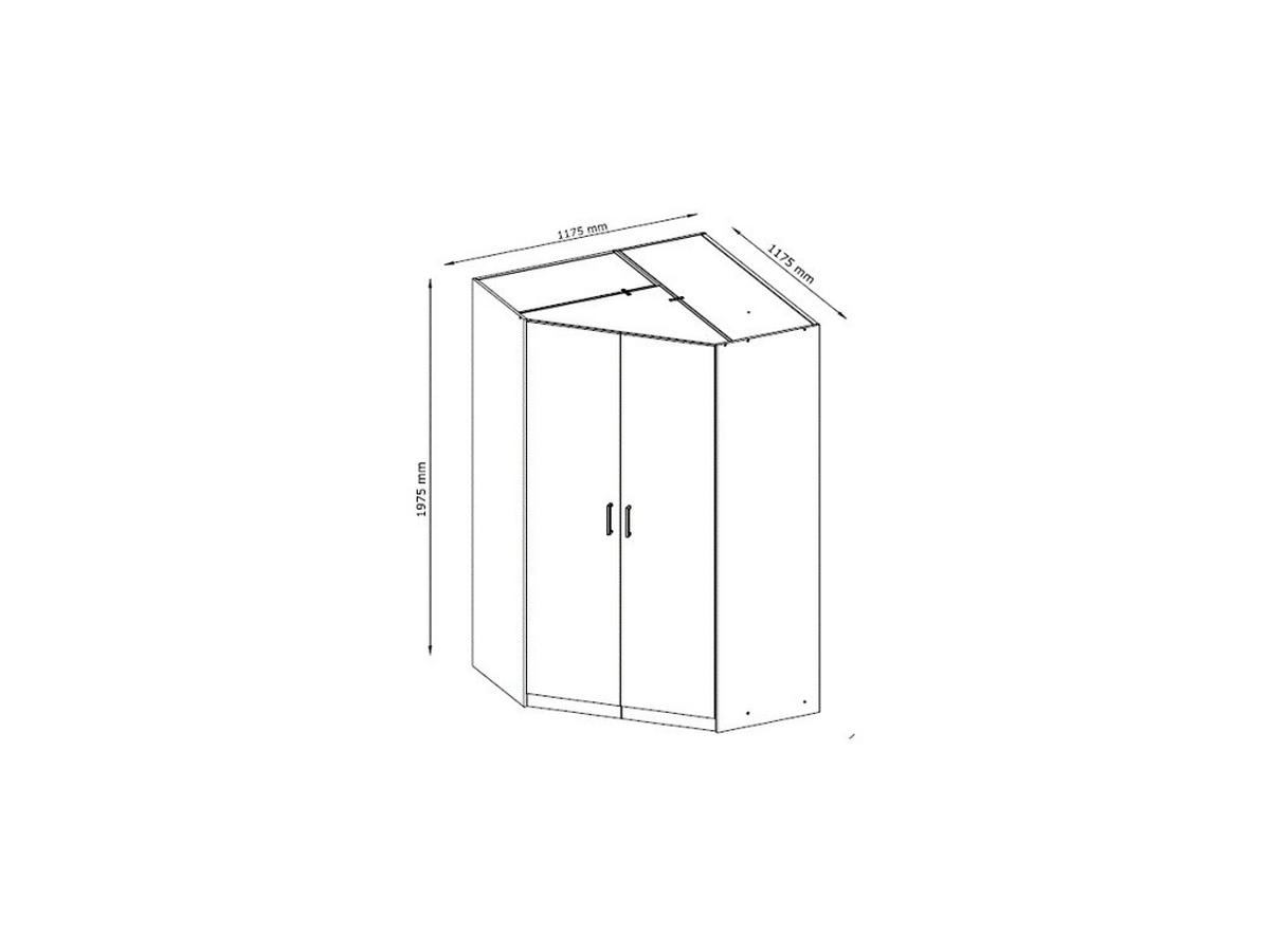 KLEIDERSCHRANK - 117.5 cm x 117.5 cm - Holz, Platte - Weiß BELOMY - Weiß, Holz (117.5/197.5/117.5cm) - Vente-Unique
