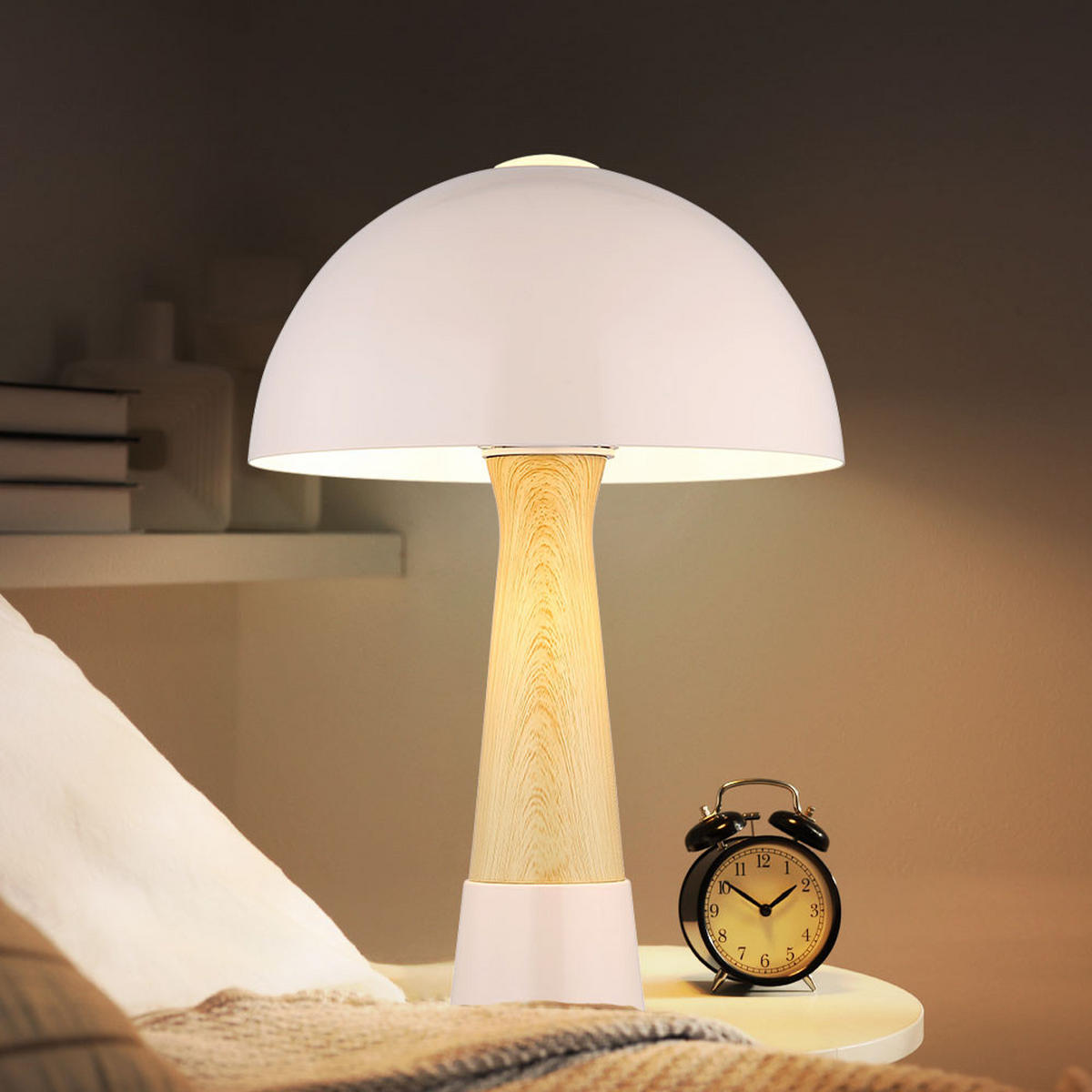TISCHLEUCHTE Paulin Holzoptik Beige - Beige, Metall (25/25/36.5cm) - Nowa