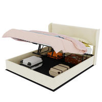 STAURAUMBETT 160/200 cm DE-32993 mit Gaslift-Stauraum und Matratze Beige - Beige, Metall (160/200cm) - ComfortXL