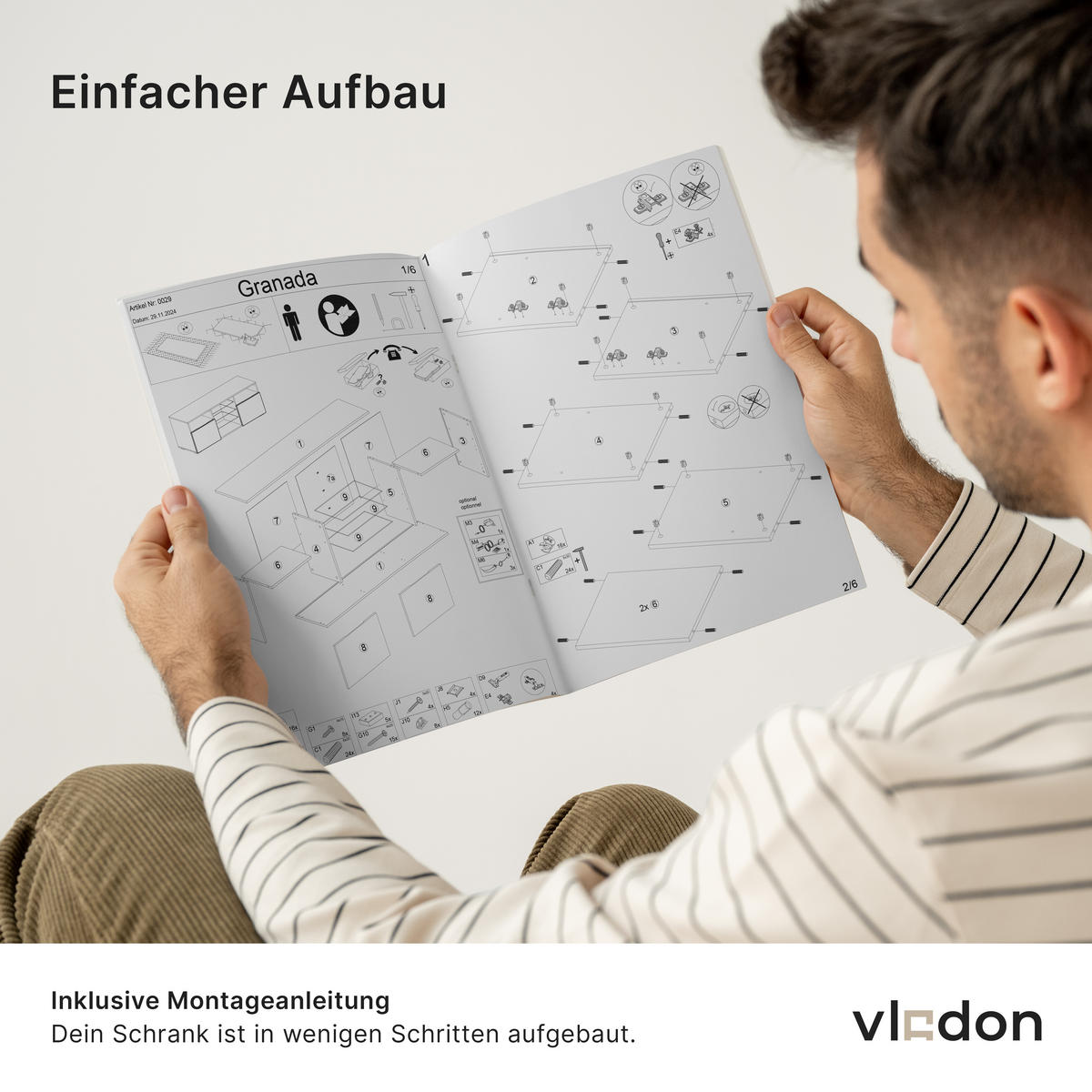 LOWBOARD Granada Front in Beton dunkel Optik - Dunkelgrau, Holzwerkstoff (146/54/35cm) - Vladon