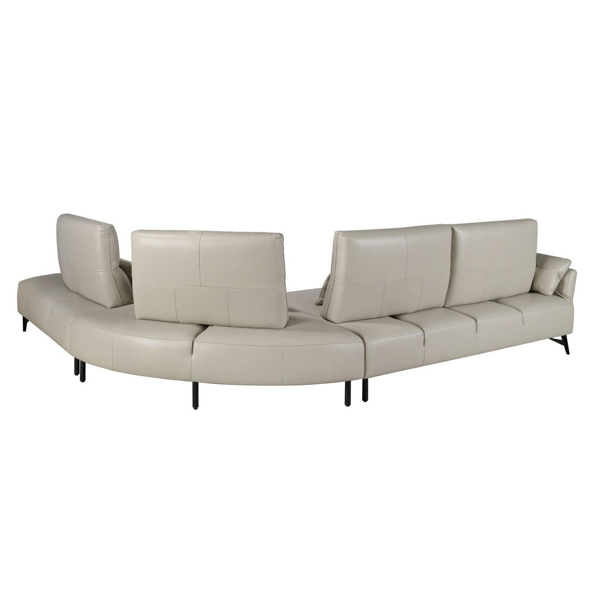 ECKSOFA Ecke Sand Schwarz 341/254/94 cm - Beige, Leder/Metall (341/254cm) - ANGEL CERDA