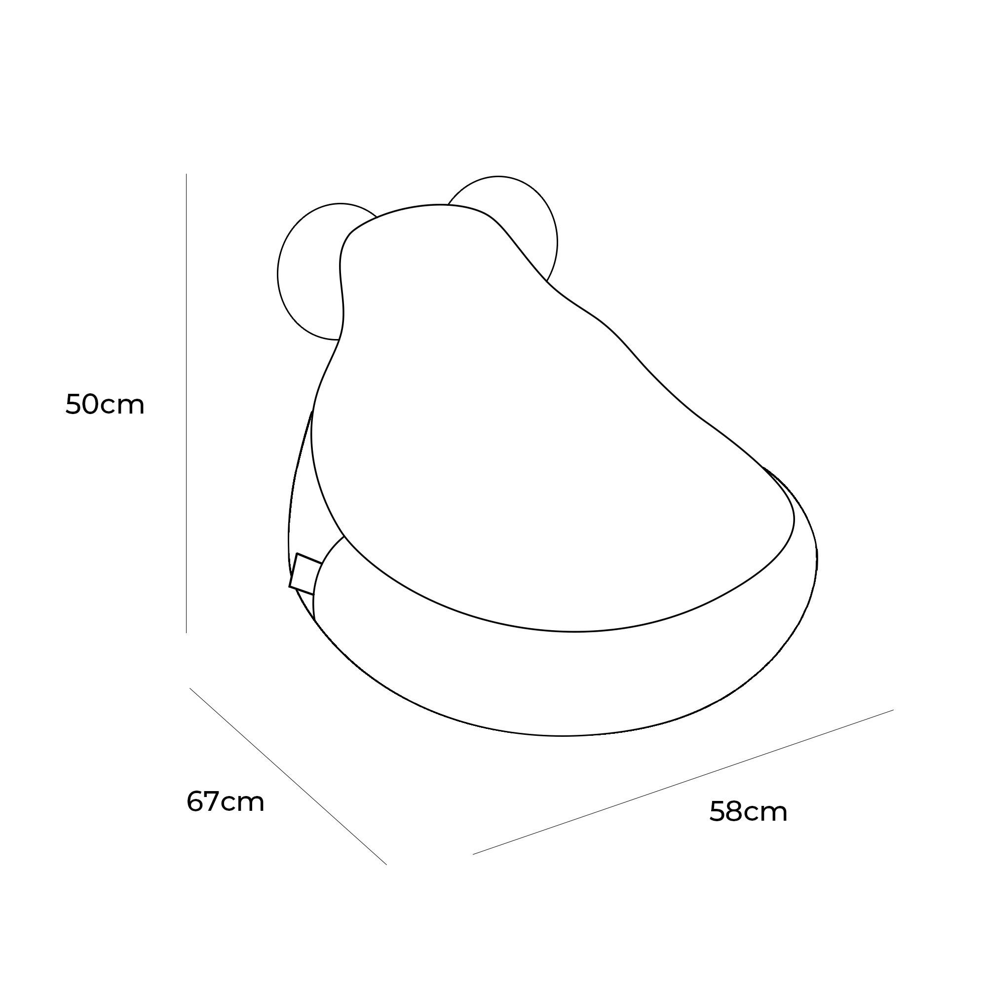 SITZSACK für Kinder, Bär, Bearly, Hellgrau - Grau, Textil (58/50/67cm) - MeowBaby