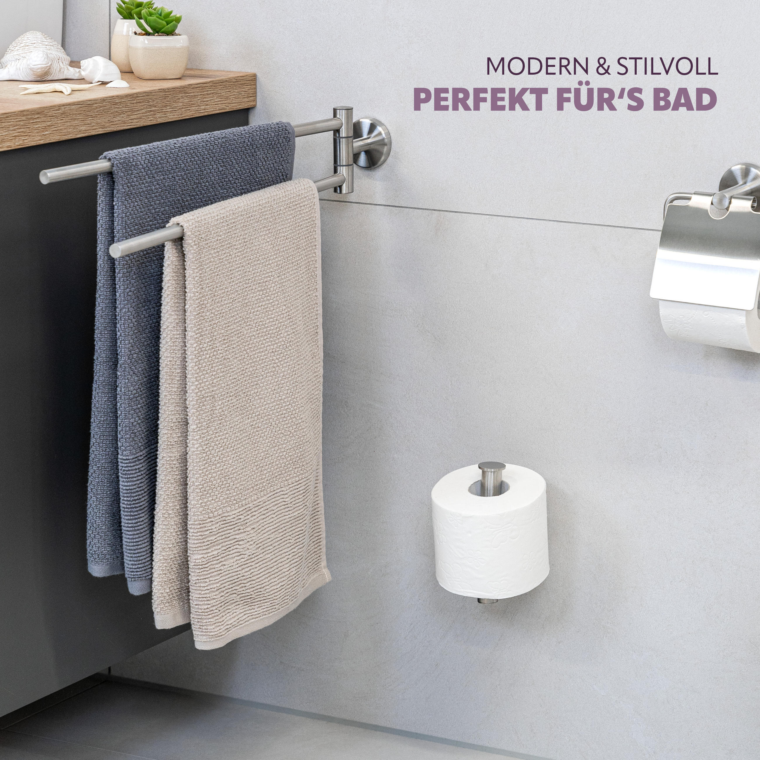 TOILETTENPAPIERHALTER PIAZZA, Edelstahl, matt - Edelstahlfarben, Metall (15/5.7/9cm) - bremermann