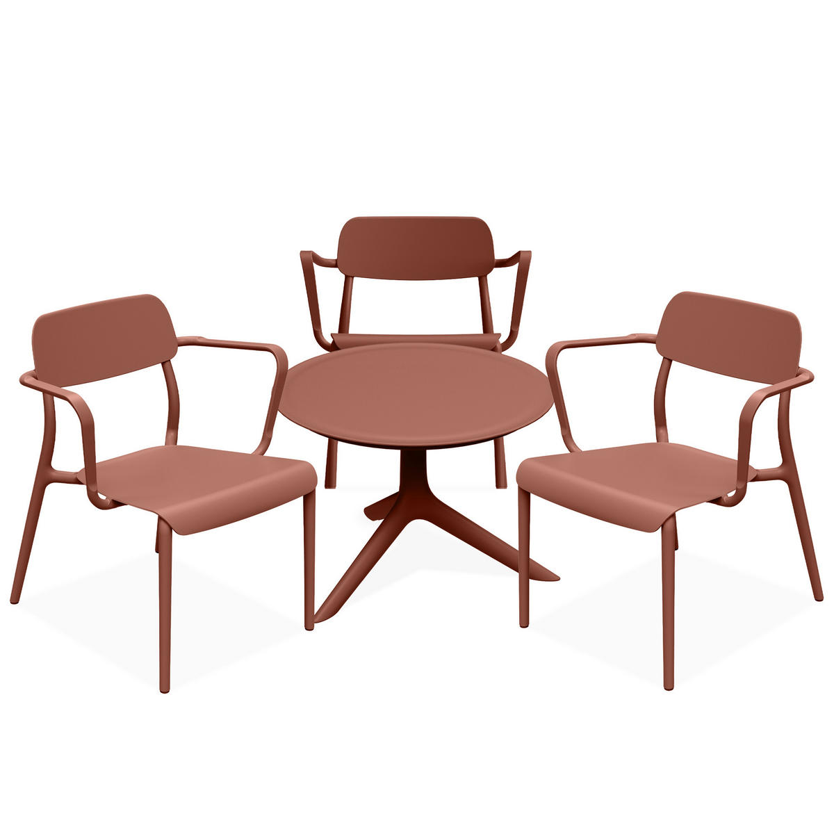 GARTENMÖBEL-SET GALIO, 4-tlg - Orange, Kunststoff - KONSIMO®