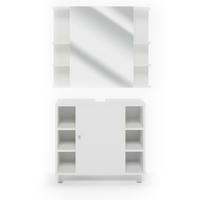 BADMÖBEL-SET Fynn Weiß 2 Teile - Weiß, Holzwerkstoff (60/54/32cm) - Vicco