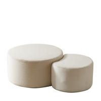 COUCHTISCH-SET 2-teilig Beige aus Stoff, gepolstert und ohne Montage - Beige, Textil (81/81/40cm) - Flora Grace