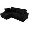 ECKSCHLAFSOFA CUBO L Schwarz Plüsch - links - Schwarz, Kunststoff/Textil (273/187cm) - MKS
