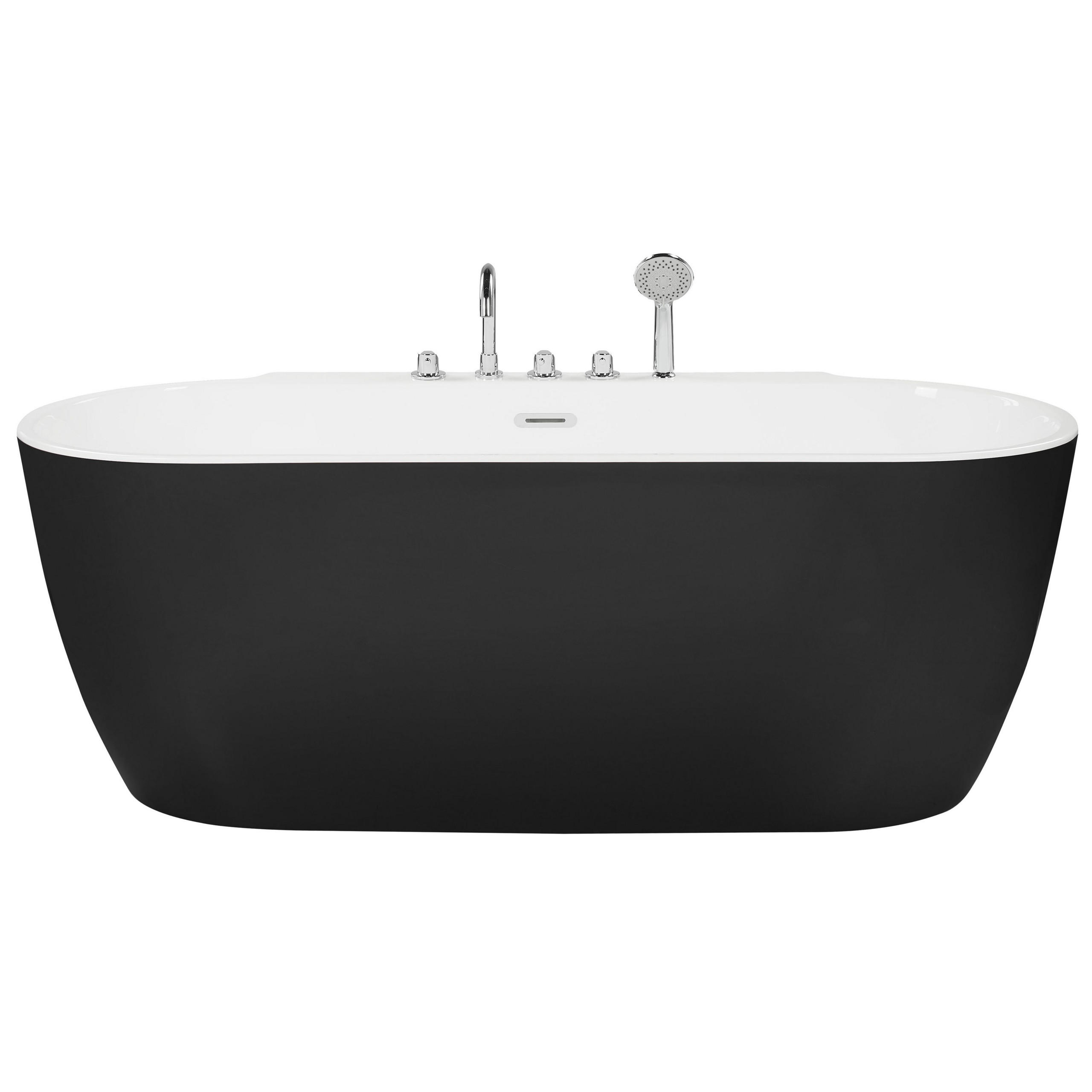 BADEWANNE FREISTEHEND 80x170x83 cm schwarz Rotso - Schwarz, Kunststoff (80/83/170cm) - Beliani