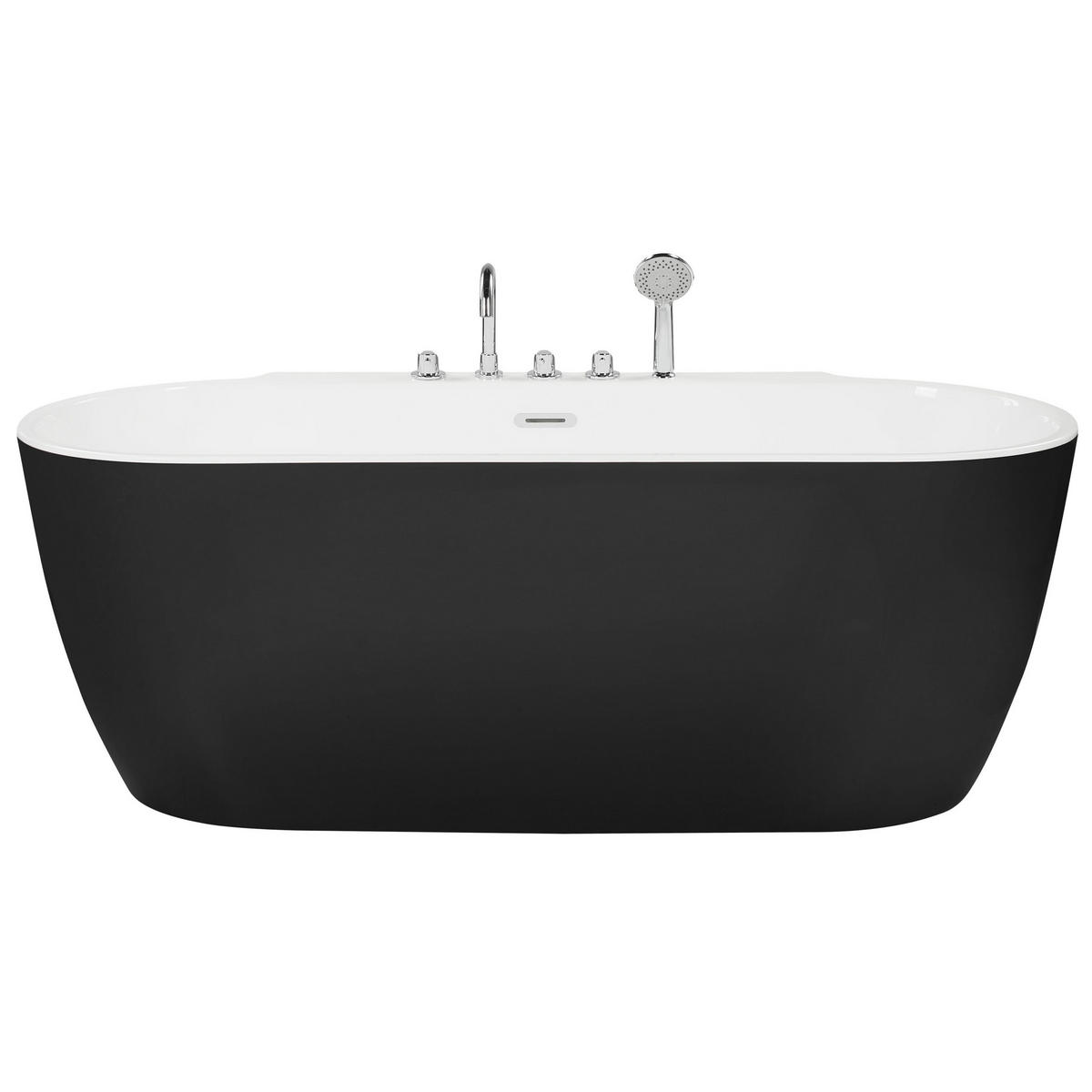 BADEWANNE FREISTEHEND 80x170x83 cm schwarz Rotso - Schwarz, Kunststoff (80/83/170cm) - Beliani