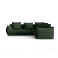 ECKSOFA modular rechts Bloom aus strukturiertem Stoff moosgrün 3 Sitzplätze - Salbeigrün, Textil (216/316cm) - Micadoni