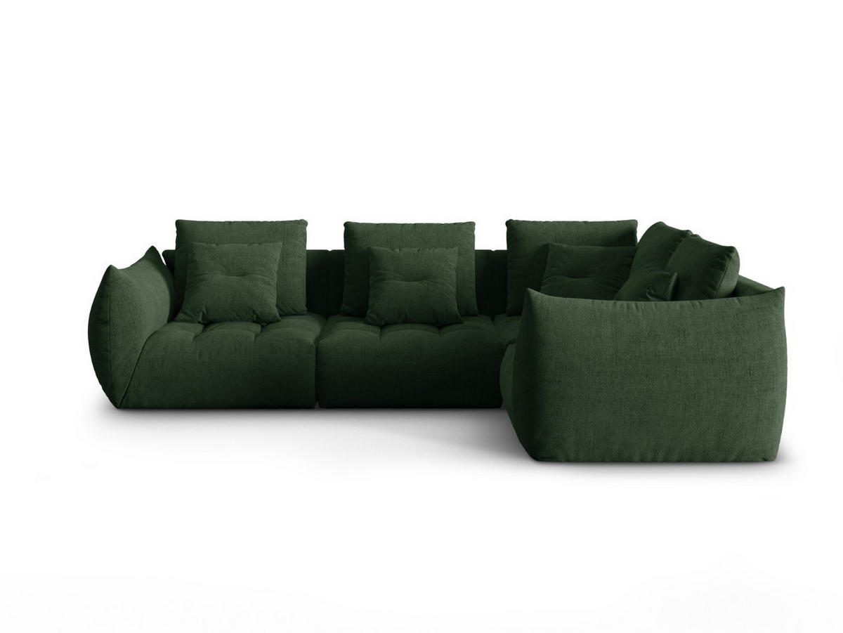 ECKSOFA modular rechts Bloom aus strukturiertem Stoff moosgrün 3 Sitzplätze - Salbeigrün, Textil (216/316cm) - Micadoni
