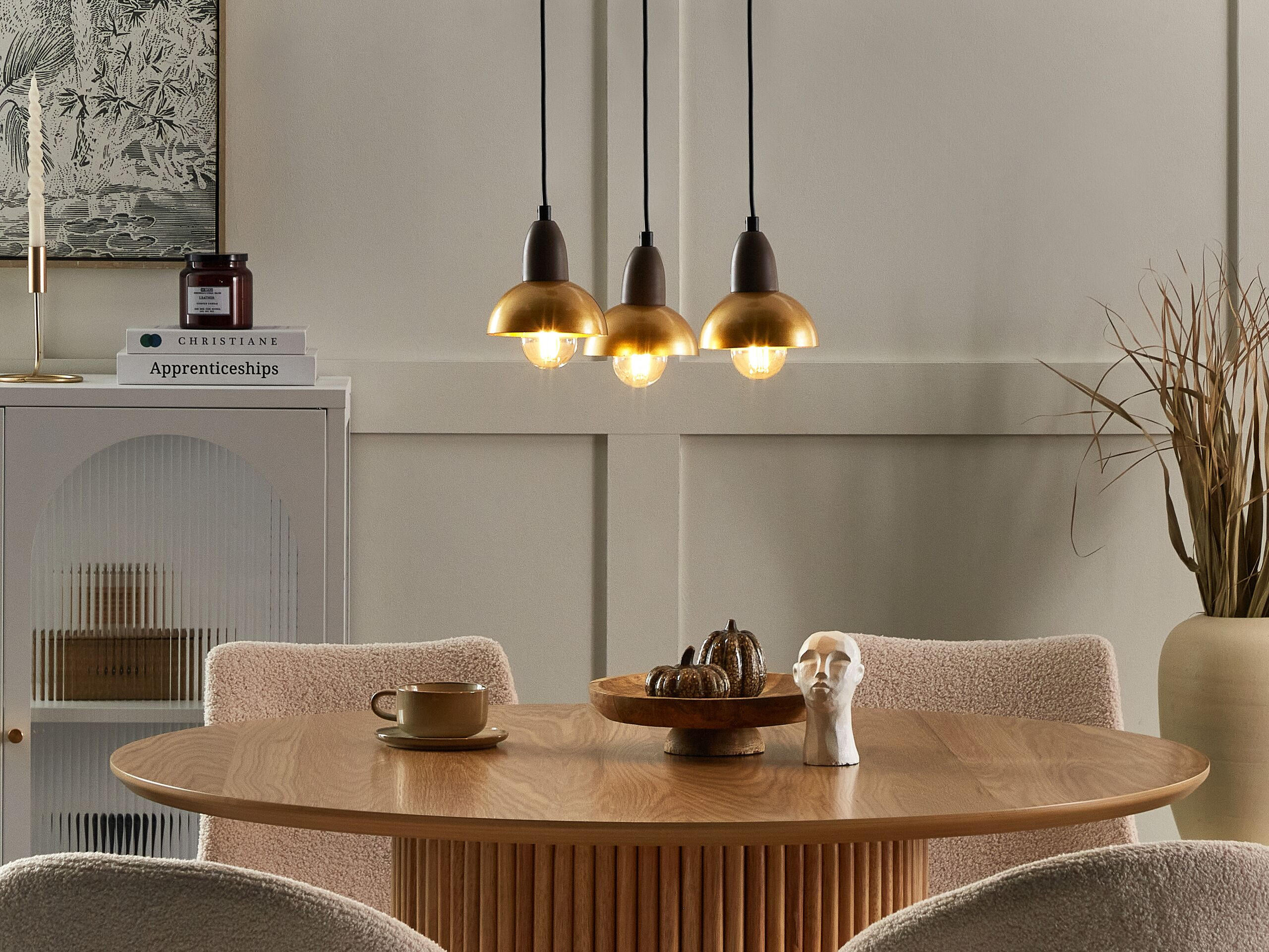 HÄNGELEUCHTE Castaly 30/30/110 cm - Messingfarben, Metall (30/30/110cm) - Beliani