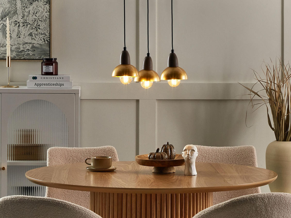 HÄNGELEUCHTE Castaly 30/30/110 cm - Messingfarben, Metall (30/30/110cm) - Beliani