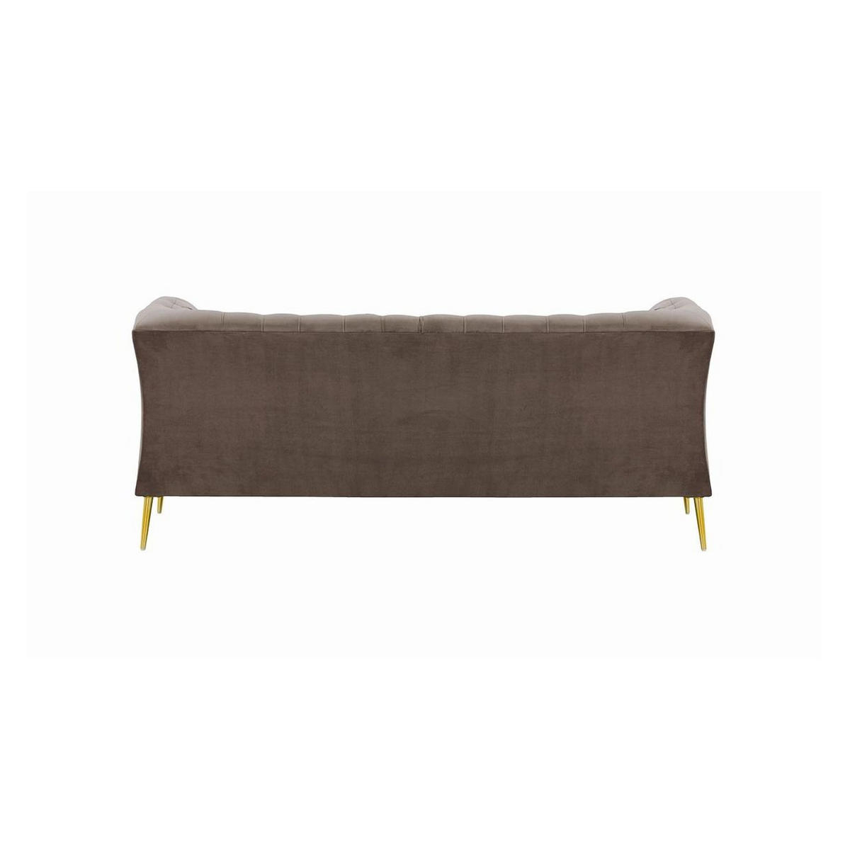 ZWEISITZER-SOFA Chesterfield Modern-Velluto 17 - Braun, Holz/Textil (183/74/80cm)