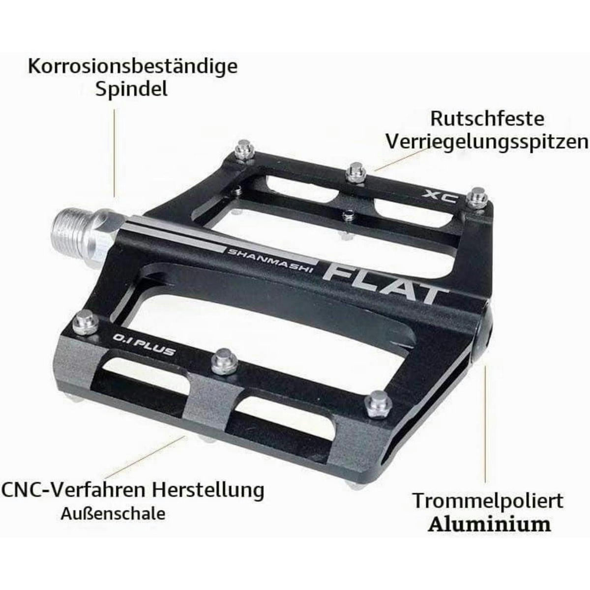 FAHRRADPEDALE Aluminium Anti-Rutsch Grün - Grün, Metall (9.8/1.5/10cm)