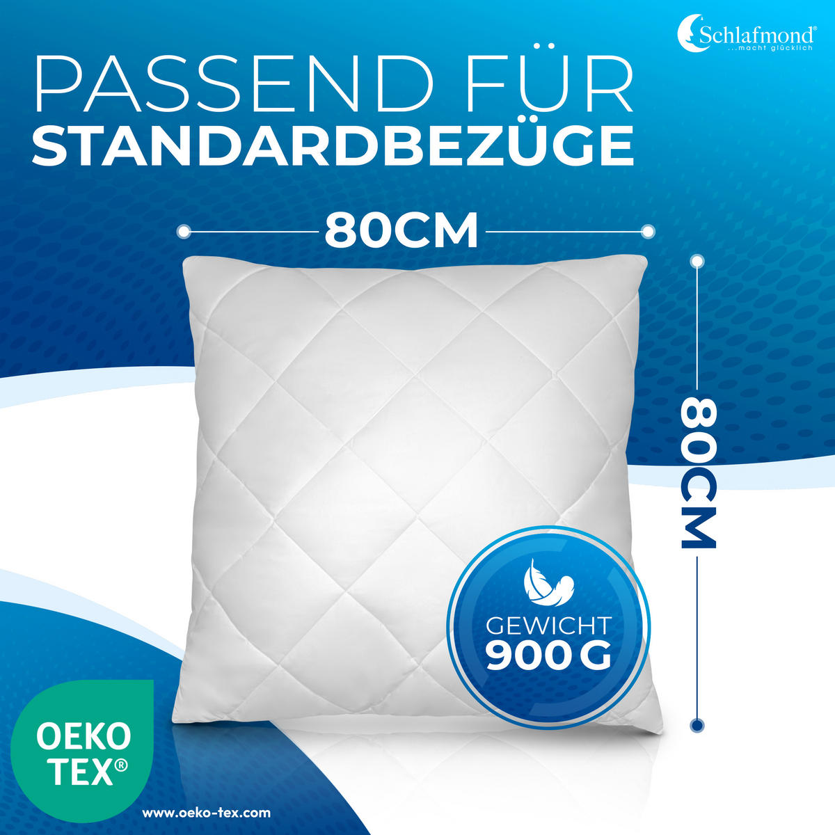 KOPFKISSEN Medicus Clean 80/80 cm, Allergikerkissen - Weiß, Naturmaterialien (80/80cm) - Schlafmond