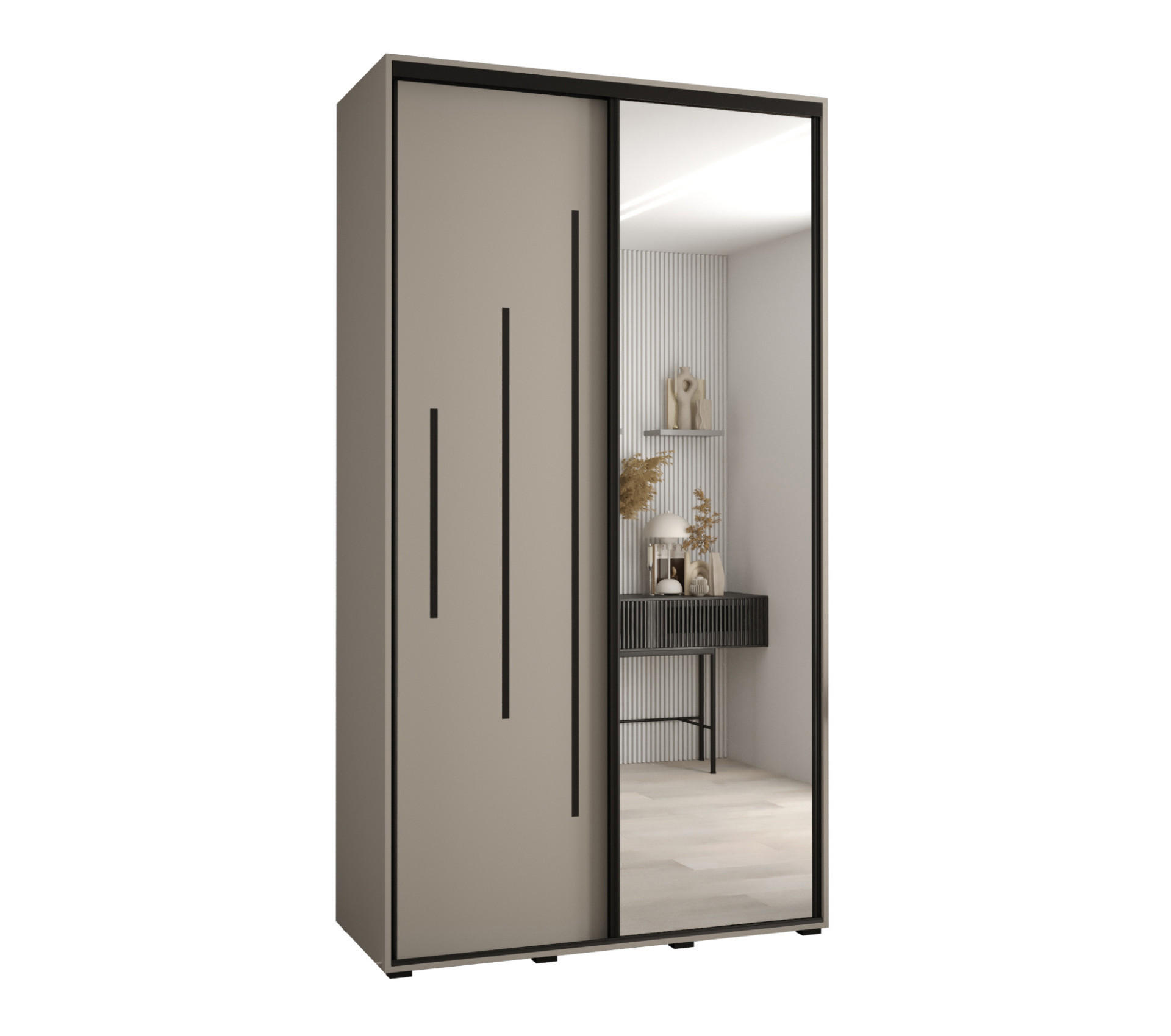 MÖBEL KRYSPOL SCHWEBETÜRENSCHRANK Kaschmir 130cm × 60cm × 235cm