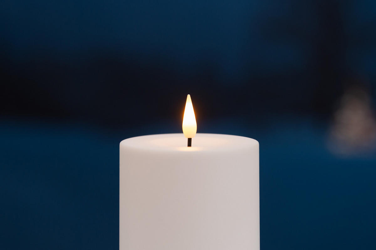 LED-KERZEN 3er-Set 10–15 cm außen - Weiß, Kunststoff (7/7/15cm)