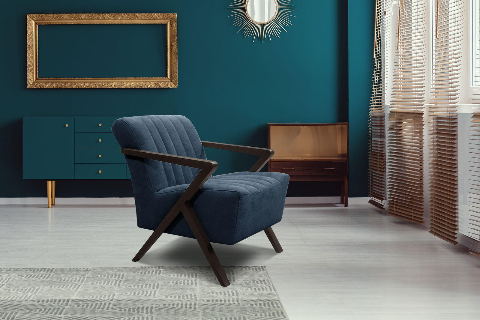 SESSEL LEBRON, dunkelblau - Dunkelblau, Holzwerkstoff/Textil (65/82/79cm) - Courtois Laville