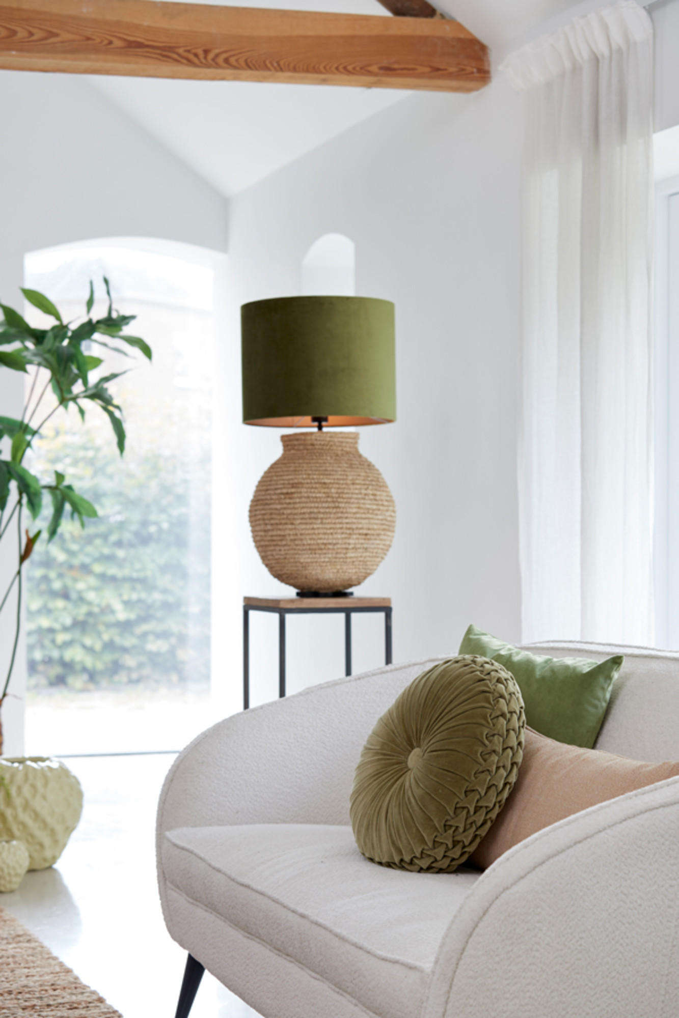 DEKOKISSEN Berend Grün 40/40 cm - Grün, Textil (40/40cm) - Light & Living