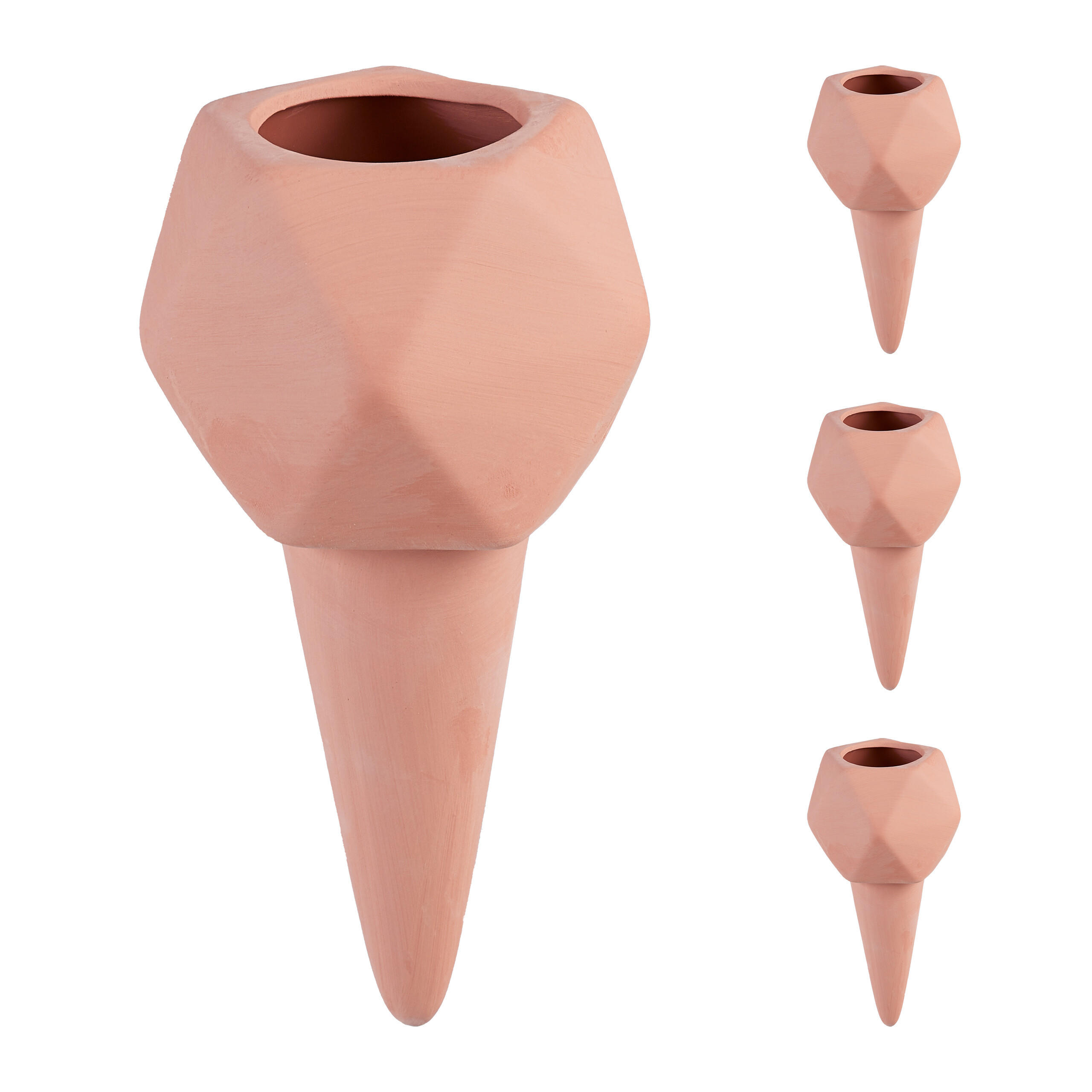 4XTONKEGEL - Hellbraun, Keramik (9.5/19/9cm) - Relaxdays