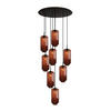 GALERIELEUCHTE Velo 8-flammig Braun Ø 18cm - Schwarz/Braun, Glas (18/18/33cm) - s.luce