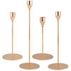 KERZENHALTER 4er-Set, Gold, Aluminium, Stahl - Roségold, Metall (10/32/10cm) - bremermann