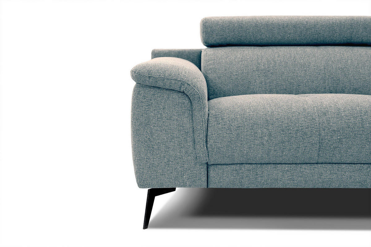 SOFA FIERO 3-Sitzer, mintgrün - Schwarz/Mintgrün, Holzwerkstoff/Textil (212/82/103cm) - Courtois Laville