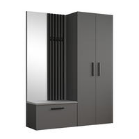 GARDEROBENSCHRANK MODULO 160,6/204/40 cm Modern Garderobe-Set Grau - Grau, Holzwerkstoff (160.6/204/40cm) - MASSENO