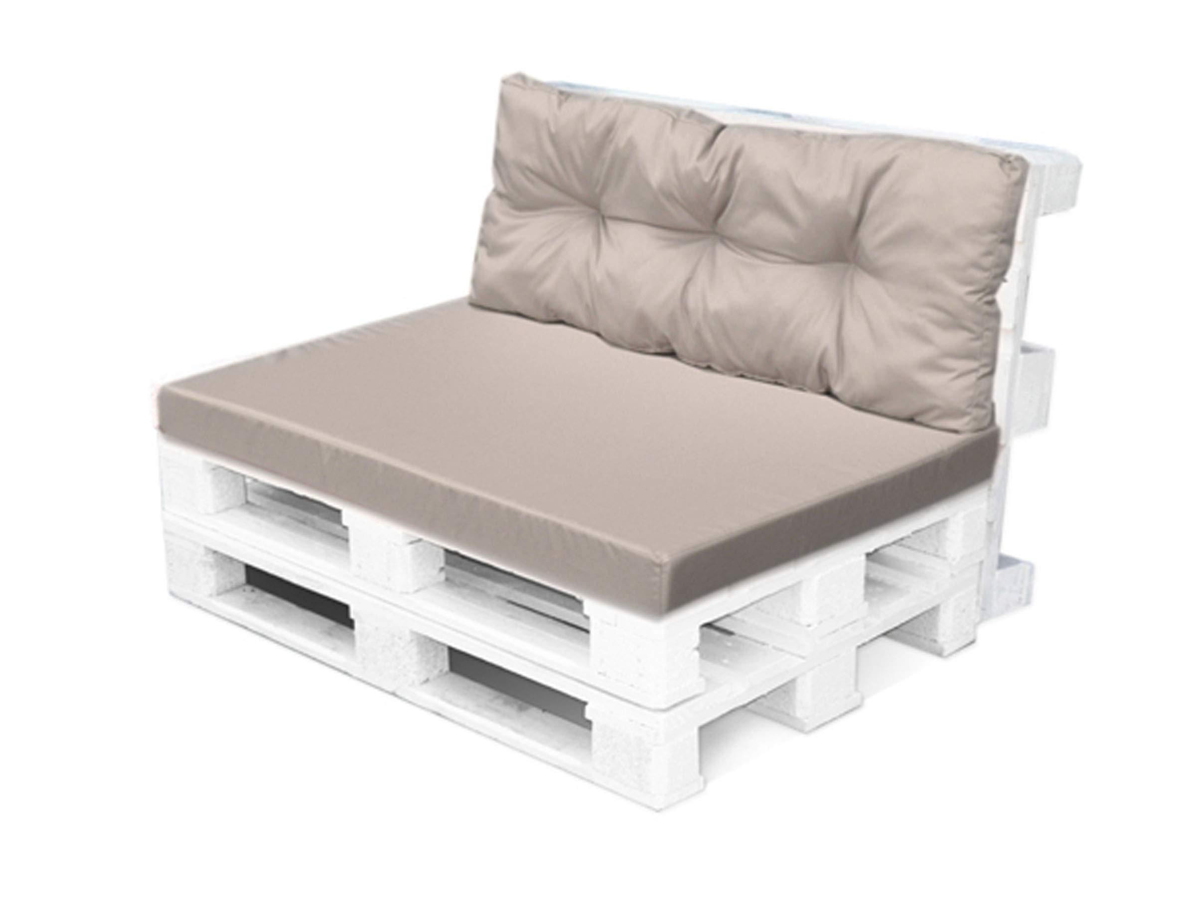 PALETTENKISSEN 120/80/10 cm, in Beige, für 2 Personen, mit Rückenteil - Beige, Naturmaterialien (120/10/80cm) - Best for Kids