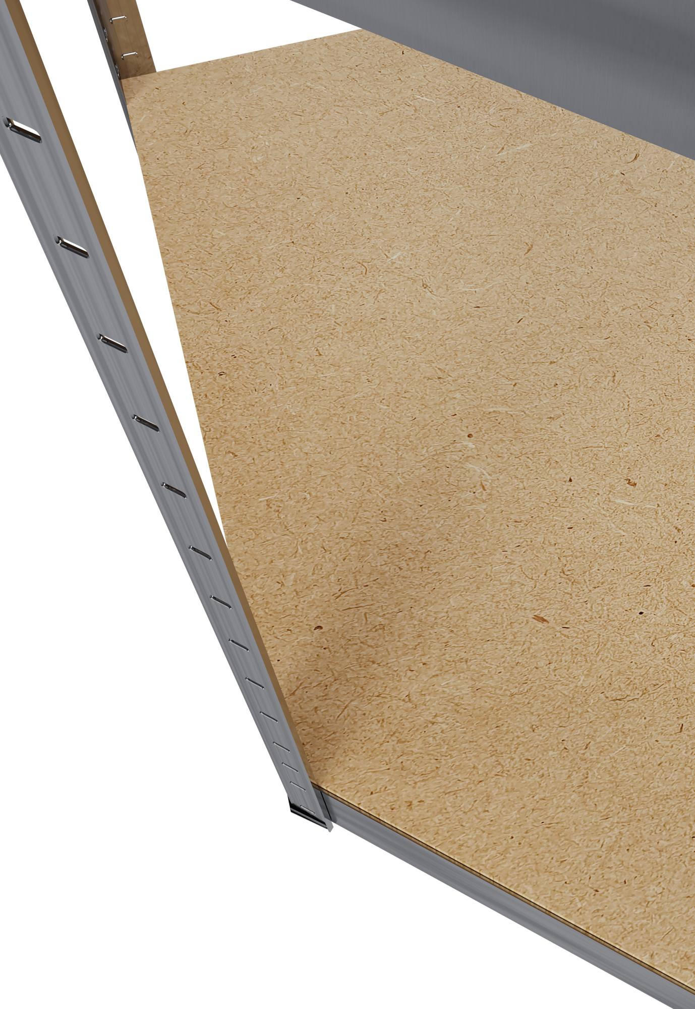 REGALSYSTEM 2 Lagerregal mit 1 Eckregal Metall silber - Silberfarben, Metall (160/180/160cm) - CLP