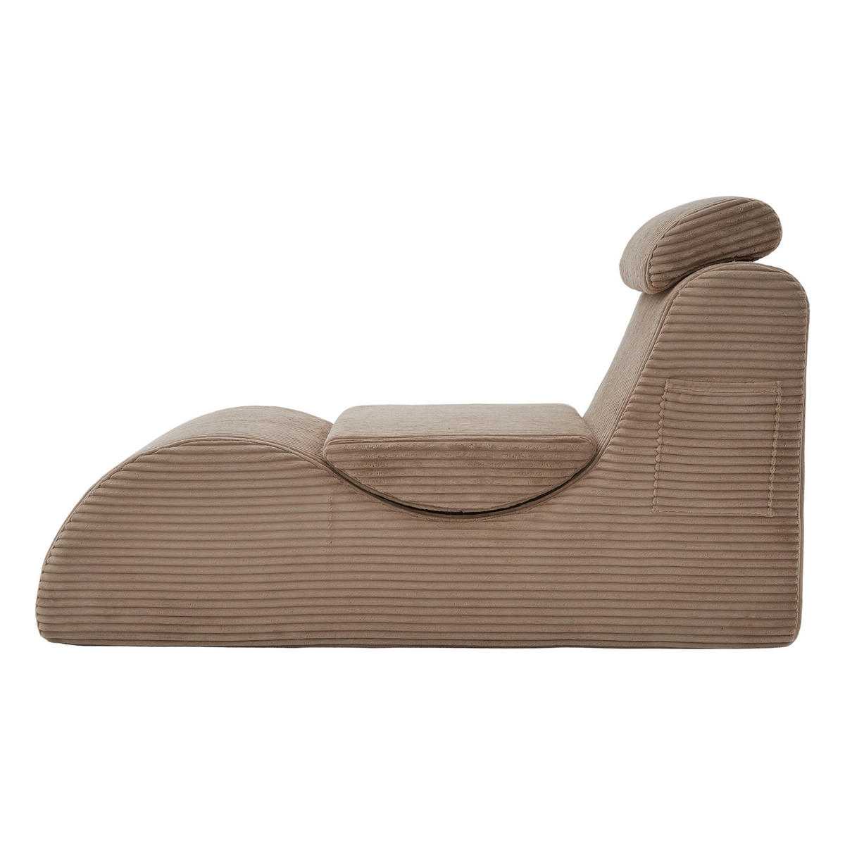 RELAXSESSEL Liege mit Kopfstütze,ergonomischem Design,Khaki - Braun, Textil (66/90/160cm) - LVHOM