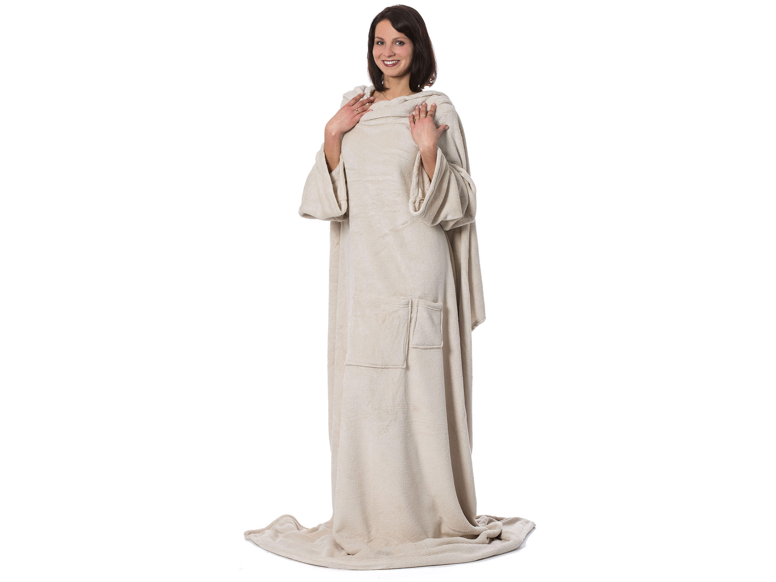 KUSCHELDECKE, 170x200 cm, 100% Polyester, Weiß - Beige, Textil (170/200cm) - Zollner